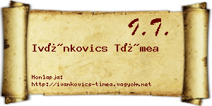 Ivánkovics Tímea névjegykártya